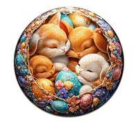 AEEKDOOK Easter Bunny Puzzles for Adults 1000 Pieces, Animal Rabbit Egg Jigsaw Puzzles 1000 Pieces for Adults, Fun Puzzles with Letters On Back, Challenging Game Toys (26.5 * 26.5in)