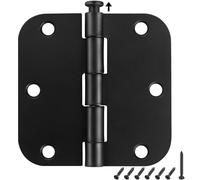 AEEKEL 30 Pack Matte Black Door Hinges 3.5 x 3.5 Inch, Interior Rounded Door Hinges with 5/8" Radius, Heavy-Duty Black Hinges Removable Pin for Standard Bedroom Office Door Hardware
