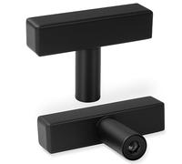 AEEKEL 30 Pack Square Cabinet Knobs Matte Black Drawer Knobs 2" Length, Single Hole Kitchen Knobs for Cabinet Pulls, Stainless Steel Cabinet Handles for Bedroom Bathroom Office