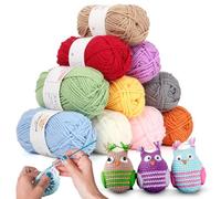 Aeelike 10 Pack Multi Coloured Double Knitting Yarn Acrylic Wool Crochet Yarn Set, Soft 4 Ply Acrylic Yarn for Crochet Knitting and Crafts, 10x25g of Knitting Crochet Wool Yarn for Amigurumi Beginners