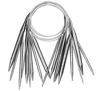 Aeelike 100cm Circular Knitting Needles Set, 9Pcs 2.5mm-10mm Stainless Steel Fixed Round Knitting Needles with Cable Wire, 40 inch Long Metal Circular Needles for Knitting Socks Hats Sweater Blanket