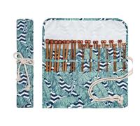 Aeelike 25cm Bamboo Knitting Needles Set with Case, 18 Pairs of 2mm - 10mm Single Pointed Straight Short Wooden Knitting Needles Set for Beginners