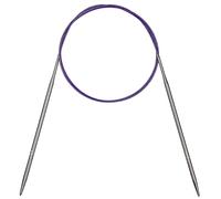 Aeelike 4.5mm Circular Knitting Needles 100cm, Metal Circular Needles with Flexible Cable, Fixed Stainless Steel Knitting Pins, Long Round Knitting Needles for Blankets Large Projects, Size US 7