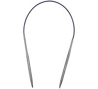Aeelike 4.5mm Circular Knitting Needles 40cm - Short Round Knitting Needles with Flexible Cable, Fixed Metal Circular Needles for Knitting Socks, Hats & Small Projects, Size US 7