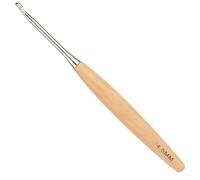 Aeelike 4.5mm Crochet Hook, Beech Wood Handle Crochet Hook, Ergonomic Crochet Hook with Long Streamline Handle, Lightweight Metal Crochet Hook for Arthritic Hands, Wooden Handle Crochet Hook 4.5 mm UK