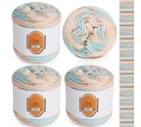 Aeelike 400g Yarn Cake Ombre - 55% Cotton 34% Acrylic 11% Polyester - Multi Coloured Double Knitting Yarn Acrylic Wool Crochet Yarn Set - Fluffy Gradient Wool for Crocheting and Knitting Projects