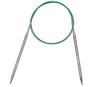 Aeelike 5.5mm Circular Knitting Needles 100cm, Metal Circular Needles with Flexible Cable, Fixed Stainless Steel Knitting Pins, Long Round Knitting Needles for Blankets Large Projects, Size US 9