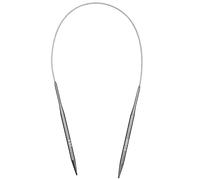 Aeelike 5mm Circular Knitting Needles 40cm, Short Round Knitting Needles with Flexible Cable, 40 cm Fixed Metal Circular Needles for Knitting Socks Hats AMD Small Projects, Size US 8