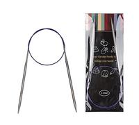 Aeelike 5mm Circular Knitting Needles 60cm, Metal Stainless Steel Round Knitting Needles with Fixed Cable for Knitting Hats, Socks and Magic Loop, Circular Needles 5mm