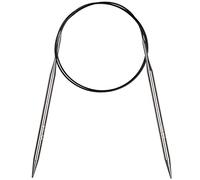 Aeelike 6.5mm Circular Knitting Needles 100cm, Metal Circular Needles with Flexible Cable, Fixed Stainless Steel Knitting Pins, Long Round Knitting Needles for Blankets Large Projects, Size US 10.5