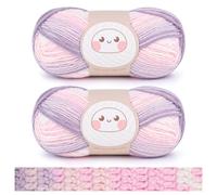 Aeelike Acrylic Double Knitting Wool, 2 x 100g Ombre DK Yarn for Crochet