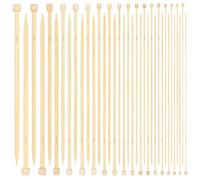 Aeelike Bamboo Knitting Needles 25cm, 18 Pairs of 2mm-10mm Short Wooden Knitting Needles Set for Beginners Adults, 25cm Long Bamboo Needles Set