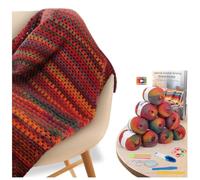 Aeelike Beginner Crochet Kit for Blanket, Ombre Rainbow Blanket, Complete Starter Crochet Kit w Enough & Warm Wool Yarn, Videos Tutorials, Easy Knitting Kits for Adults