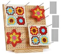 Aeelike Blocking Board for Crochet, Large Crochet Blocking Board and Pins, Crochet Granny Square Blocking Board, 11inch Blocking Board for Crocheting & Knitting Projects, Crochet Blocking Peg Board