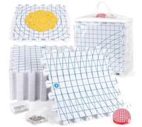 Aeelike Blocking Mats for Knitting and Crochet, Blocking Mats with T-Pins | 9 Pack Foam Blocking Mats for Crochet, Knitting Blocking Mats and Pins Set, Crochet Blocking Board and Pins for Granny Square