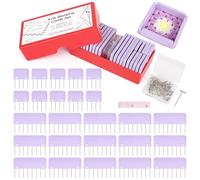 Aeelike Blocking Pins, Blocking Pins for Knitting & Crochet Projects, Crochet Blocking Combs for Knitting, Knit Blocking Pins Kit with 25Pcs Knit Blockers Combs and 30 T-Pins - Use With Blocking Mats