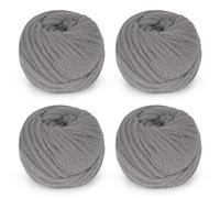 Aeelike Bulky Yarn for Crocheting, 4 Skeins #5 Bulky Yarns Each 100g (3.52 oz) 50m (54.7 Yards), Super Soft Flexible Yarn for DIY Crafts Making Blanket Scarves Hat, Gray