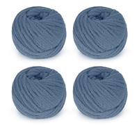 Aeelike Bulky Yarn for Crocheting, 4 Skeins Super Soft #5 Fluffy Yarns Each 100g (3.52 oz) 50m (54.7 Yards), Flexible Yarn for DIY Crafts Making Blanket Scarves Hat, Sea Blue