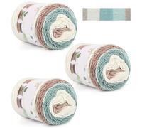 Aeelike Cake Yarn for Crocheting, 3 Skeins Gradient Cake Yarn 100g (3.52 oz) 245m (267 Yards), Soft Ombré Yarns Cake Rainbow Cotton Yarn for Making Colorful Crafts