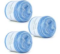 Aeelike Cake Yarn for Crocheting, 3 Skeins Gradient Yarn 100g (3.52 oz) 245m (267 Yards) # 3 Light Weight, Soft Ombré Yarns Fairyland Yarns Rainbow for Making Colorful Crafts, Fantasy Blue Gradient