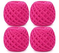 Aeelike Chunky Knitting Wool - 4 x 100g Soft Thick Chunky Yarn for Hand Knitting - Rose Red Thick Yarn for Crochet Blanket, Scarves, Sweaters, Handmade Bags and Plush Projects