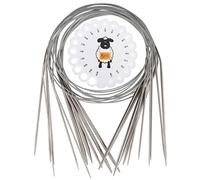 Aeelike Circular Knitting Needles 60cm, 11Pcs Stainless Steel Round Knitting Needles Set with Short Fixed Cable, 60cm Metal Circular Needles for Knitting Socks or Small Projects(Total Length 60 cm)