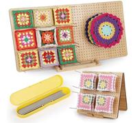 Aeelike Crochet Blocking Board and Pins, Folding Blocking Board for Crochet, 22.5inch Extra Large Foldable Crochet Blocking Board with 40pcs x 15cm Pins for Granny Squares & Knitting Projects