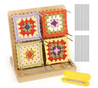 Aeelike Crochet Blocking Board, Blocking Board for Crochet Square Blocking Board 7.9 Inch, Wooden Crochet Blocking Board and Pins 20Pcs, Granny Square Blocking Boards for Knitting & Crochet Projects