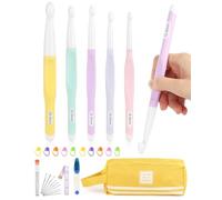 Aeelike Crochet Hooks Set Large, Ergonomic Large Sizes Crochet Hook 8mm 10mm 12mm 15mm 20mm UK, Large Crochet Hooks Set for Chunky Yarn, Big Crochet Hooks for Blanket Plastic Crochet Hooks for Travel