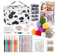 Aeelike Crochet Kits for Beginners Adults, 331Pcs Professional Crochet Kit with Yarn, Instructions, Stuffing and Safety Eyes, Crochet Hook Set for Beginners, Learn to Crochet Kit for Beginners UK Kids