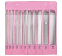 Aeelike Double Pointed Knitting Needles Set 20cm, Short Ended for Beginners, 55Pcs 2.0-6.0mm DPN Sets UK, Metal Pins Small Projects Socks, Pink (LIKEY00088)