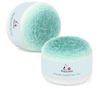 Aeelike Gradient Yarn Cakes 2x190g - 71% Acrylic 29% Nylon - Soft & Fluffy Plush Acrylic Nylon Blend Yarn for Crochet and Knitting Baby Blankets, Socks, Scarves, Sweaters or Shawls - Gradient Green