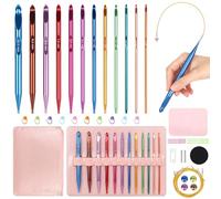 Aeelike Interchangeable Tunisian Crochet Hooks Set, Metal Tunisian Crochet Hook with Cable, 12 Sizes 3mm-10mm Extra Long Tunisian Crochet Hooks Interchangeable Set for Afghan Blankets