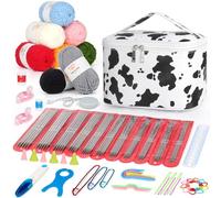 Aeelike Knitting Needles Set, 104 Pcs Knitting Kit for Beginners Include 55pcs 20cm Double Pointed Knitting Needles 2.0-6.5mm, Yarn Accessories and Bag, Double Ended Knitting Pins Set