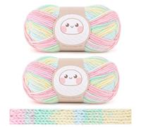 Aeelike Ombre Rainbow Yarn, 2x100g DK Double Knitting Acrylic Yarn Wool