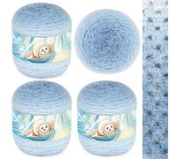 Aeelike Ombre Yarn Cake - 8% Wool 73% Acrylic 19% Nylon, 100g/228m - Soft Fluffy Plush Gradient Cake Yarn for Crochet, Gradient Knitting Wool for Knitting Baby Blanket Socks(Blue Ombre)