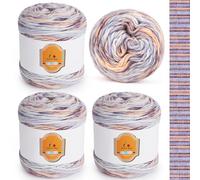 Aeelike Ombre Yarn for Crochet - Gradient Yarn Cakes Ombre 400g - 55% Cotton 34% Acrylic 11% Polyester - Soft Fluffy Gradient Cotton Yarn for Knitting and DIY Craft Projects