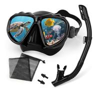 Aeelike Snorkel Set Adults, Dry Top Snorkel Mask Set, Anti Fog Wide View Swimming Goggles with Nose Cover, Snorkeling Mask Adult, Scuba Snorkelling Packages for Snorkeling Diving Swimming Underwater