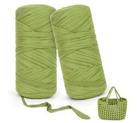 Aeelike Tshirt Yarn, 2x200g T Shirt Yarn for Crochet Bags, Wormwood Green