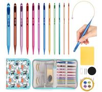 Aeelike Tunisian Crochet Hooks Set Interchangeable, Metal Tunisian Crochet Hooks with Cables, 12 Sizes 3mm-10mm Extra Long Interchangeable Crochet Needles for Afghan Blankets, Tunisian Crochet Set