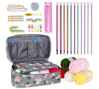 Aeelike Tunisian Crochet Hooks Set, Tunisian Crochet Kit Set, Tunisian Crochet Starter Kit with Long Crochet Hooks for Tunisian, Yarn, Accessories and Case, Tunisian Crochet Beginners Kit for Adults