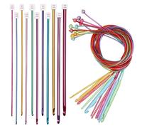 Aeelike Tunisian Crochet Hooks Set with Cable, 11PCS Aluminum Tunisian Crochet Hooks 2mm-8 mm and 12PCS Plastic Crochet Needles 3.5mm-12mm, Extra Long Afghan Tunisian Crochet Hook for Blankets