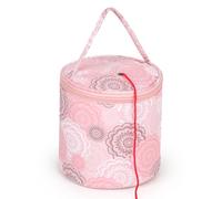 Aeelike Yarn Bag Small, Mini Crochet Bag Yarn Storage Bag for Small Projects On The Go, Wool Bag Yarn Holder for Knitting Crochet, Round Knitting Bag for Yarn Storage, Portable Crochet Travel Bag Pink