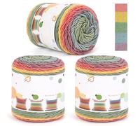 Aeelike Yarn for Crocheting Knitting, Soft Gradient Yarn with Vibrant Colors 3 x 100g (3.52 oz) 190m (211 Yards), Rainbow Yarn for Making Colorful Crafts