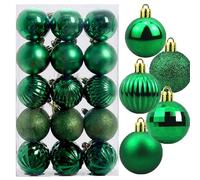 Aeetial Christmas Balls Ornaments - 30pcs 6CM Xmas Tree Decoration Baubles, Holiday Hanging Balls -5 Style Shatterproof Birthday Halloween Holiday Wedding Christmas Ornaments (Green)
