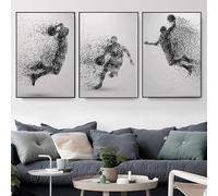 AEEYDDWE Set of 3 Abstract Basketball Player Posters, Black/White, Minimalist Style, Unframed, 15.75 x 23.62 inches, Bedroom & Living Room Decor
