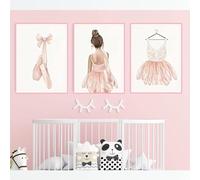 AEEYDDWE Set of 3 Premium Posters, Ballerina Girl Decorative Canvas Painting, Stylish Poster, Wall Decoration for Living Room & Bedroom, Decorative Painting for the Children's Room, Without Frame (50