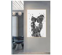 AEEYDDWE Single Modern Poster, Simple Black and White Style, Mother Hugging Baby Picture, Wall Painting on Canvas, Wall Painting for Home Office Decoration, Print Art, Without Frame (40X60CM)
