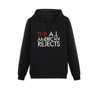 AEFDHGSN Men's All American Rejects Overlay Tour Long Sleeve Hooded Sweatshirt Hoodies with Drawstring Pockets Black XXL