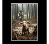 AEFOUU Jesus Saving The Lost Lamb Canvas Wall Art Christian Decor HD Print for Living Room Bedroom Pictures Home Wall Decor(70x90cm/28x36in/Frameless)